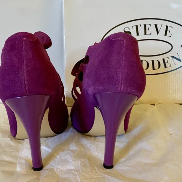Steve Madden purple lace up heels, suede! So cute! - Picture 4 of 4